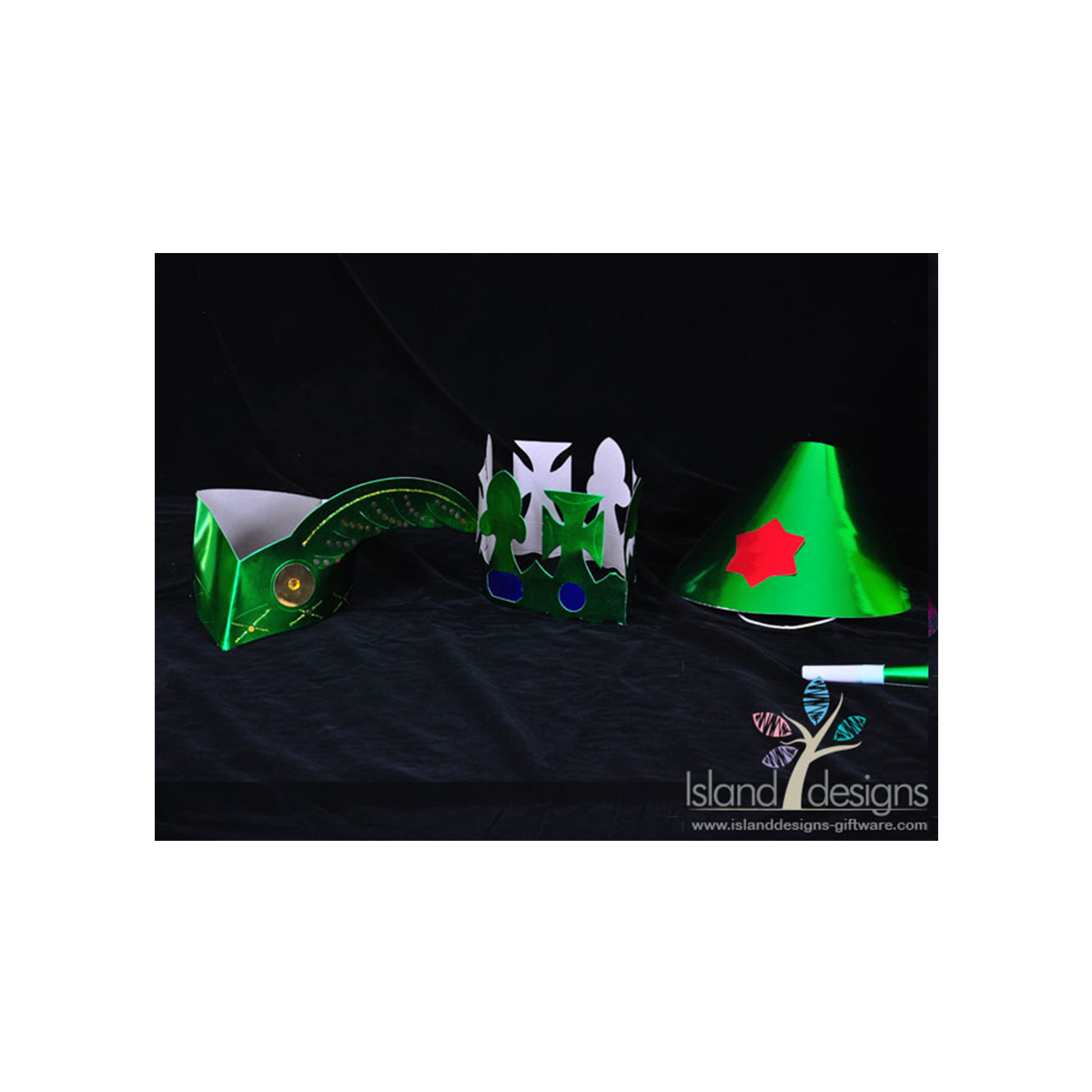 Green Party Hats - Island Designs